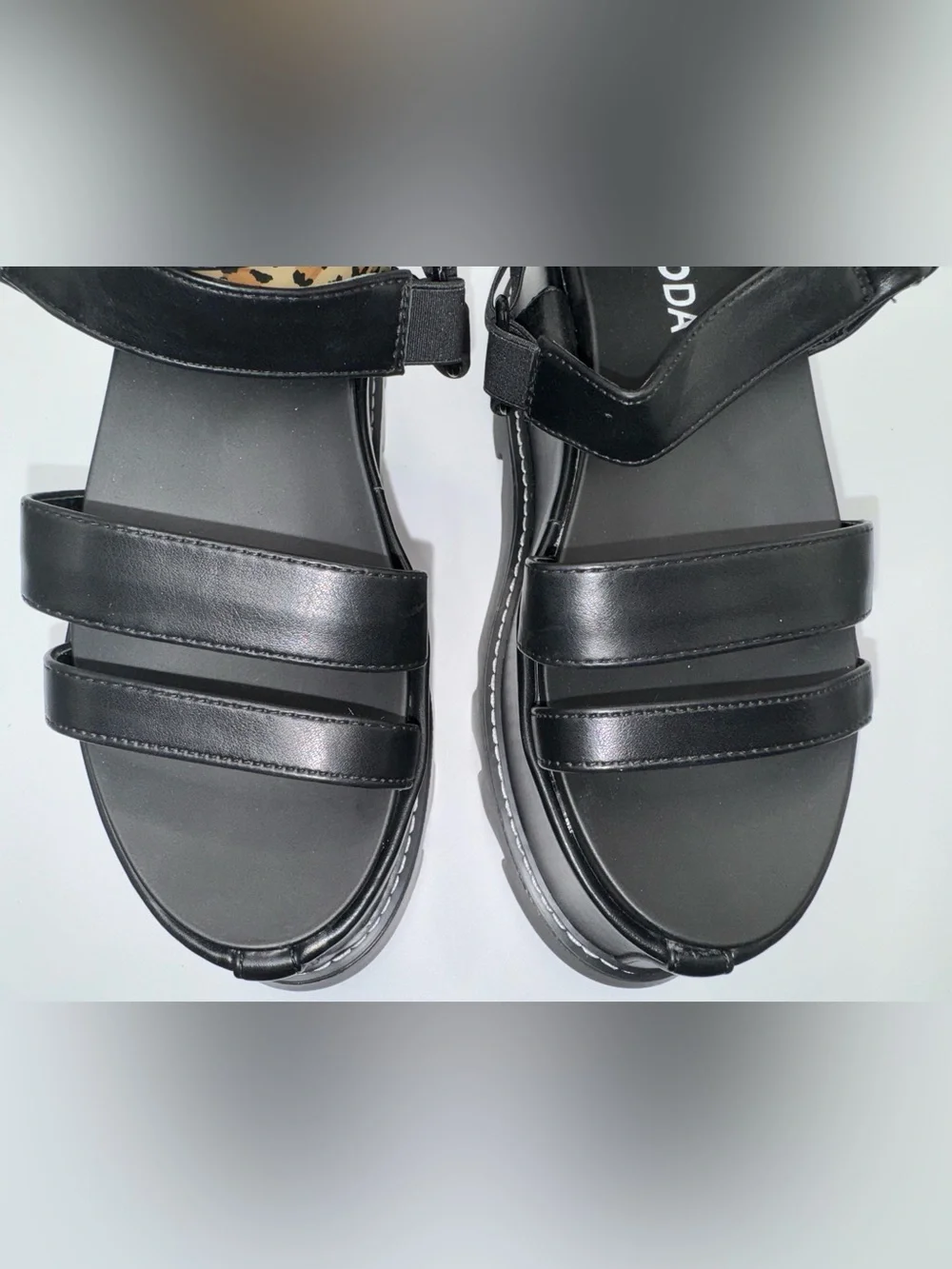 Platform Lug Sandals in Black - Chunky Strap Women’s Platforms